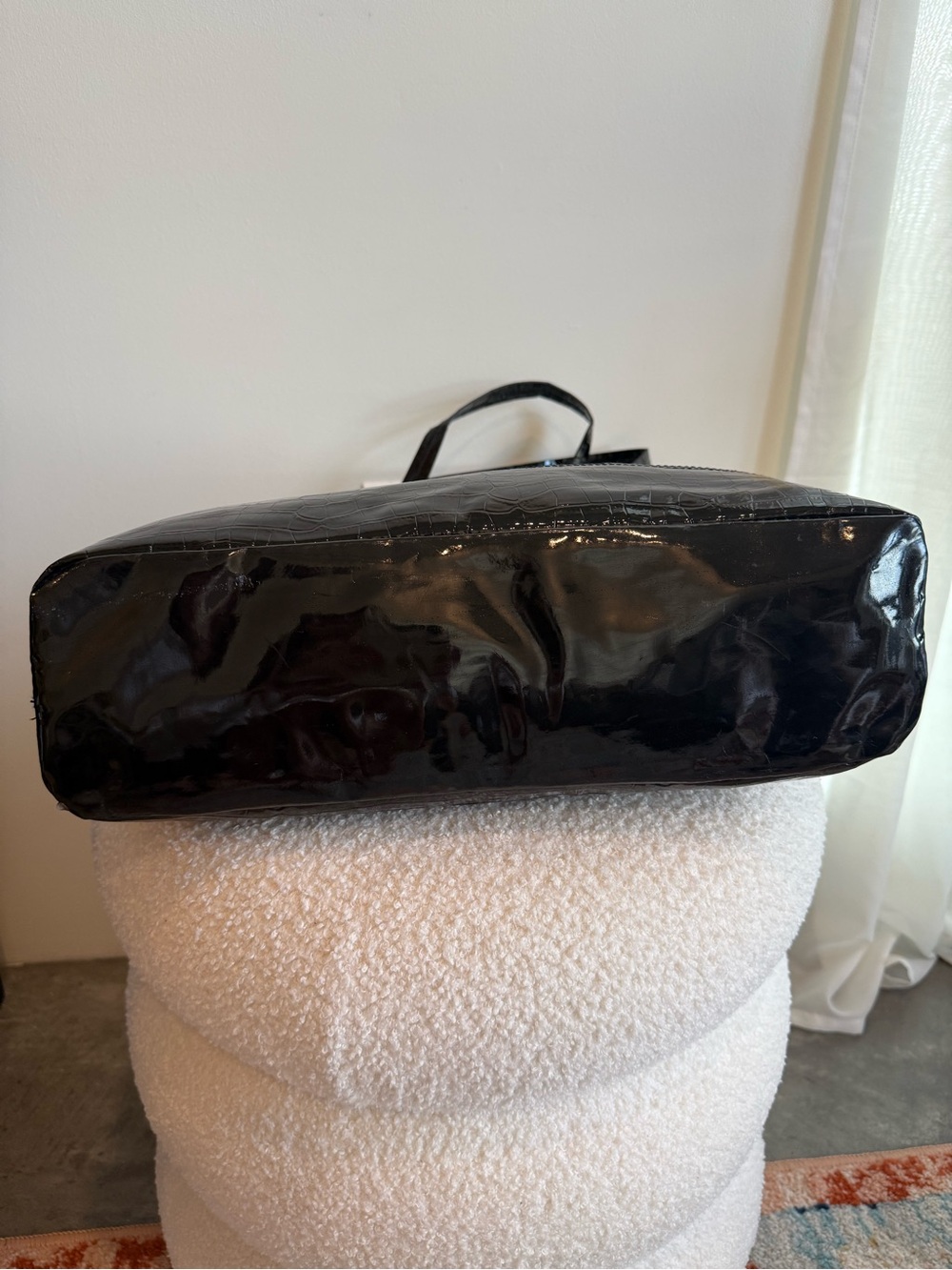 NWT Givenchy Parfums Black Croc Embossed Patent Tote Bag 4G Logo Shopper - Picture 7 of 9